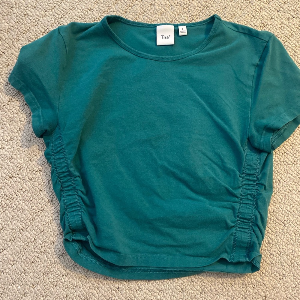 Green scrunched side t-shirt